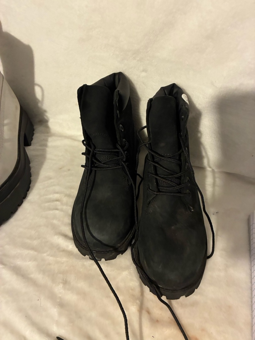 Black timberland Lace-Up Work Boots